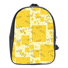 Party Confetti Yellow Squares School Bag (xl) by Wegoenart