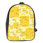 Party Confetti Yellow Squares School Bag (XL) Front