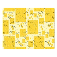 Party Confetti Yellow Squares Double Sided Flano Blanket (large)  by Wegoenart