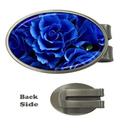 Blue Rose Flower Plant Romance Money Clips (oval)  by Wegoenart