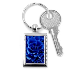 Blue Rose Flower Plant Romance Key Chain (rectangle) by Wegoenart