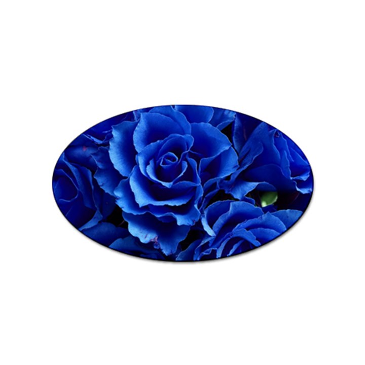 Blue Rose Flower Plant Romance Sticker (Oval)