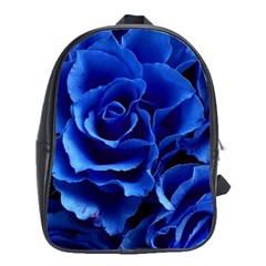 Blue Rose Flower Plant Romance School Bag (large) by Wegoenart