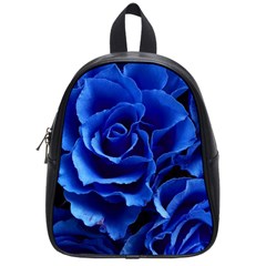 Blue Rose Flower Plant Romance School Bag (small) by Wegoenart