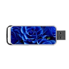 Blue Rose Flower Plant Romance Portable Usb Flash (one Side) by Wegoenart