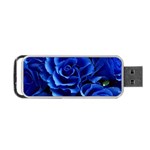 Blue Rose Flower Plant Romance Portable USB Flash (Two Sides) Back