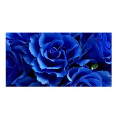 Blue Rose Flower Plant Romance Satin Shawl 45  X 80  by Wegoenart