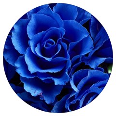 Blue Rose Flower Plant Romance Round Trivet by Wegoenart