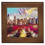 New York Skyline Manhattan City Framed Tile Front