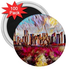 New York Skyline Manhattan City 3  Magnets (100 Pack) by Wegoenart