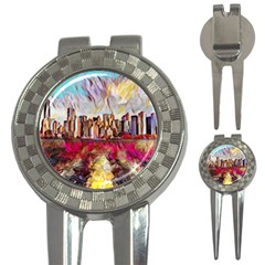 New York Skyline Manhattan City 3-in-1 Golf Divots by Wegoenart