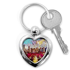 New York Skyline Manhattan City Key Chain (heart) by Wegoenart