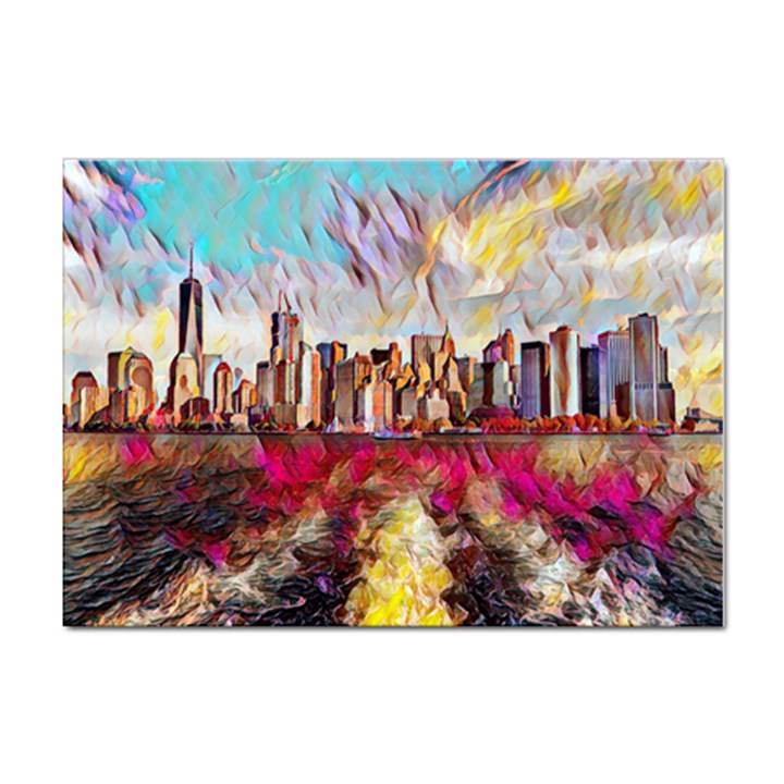 New York Skyline Manhattan City Sticker A4 (100 pack)