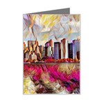 New York Skyline Manhattan City Mini Greeting Card Left