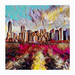 New York Skyline Manhattan City Medium Glasses Cloth by Wegoenart