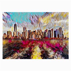 New York Skyline Manhattan City Large Glasses Cloth (2 Sides) by Wegoenart