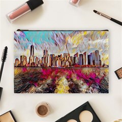 New York Skyline Manhattan City Cosmetic Bag (large) by Wegoenart