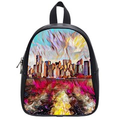 New York Skyline Manhattan City School Bag (small) by Wegoenart