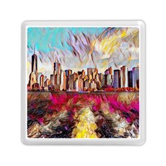 New York Skyline Manhattan City Memory Card Reader (square) by Wegoenart