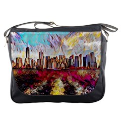 New York Skyline Manhattan City Messenger Bag by Wegoenart