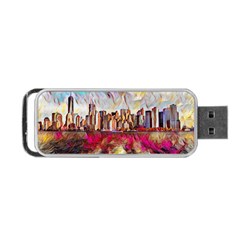 New York Skyline Manhattan City Portable Usb Flash (one Side) by Wegoenart