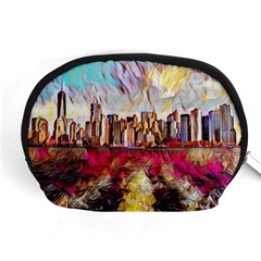 New York Skyline Manhattan City Accessory Pouch (medium) by Wegoenart