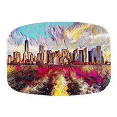 New York Skyline Manhattan City Mini Square Pill Box by Wegoenart