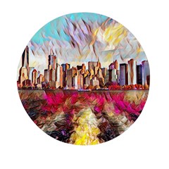 New York Skyline Manhattan City Mini Round Pill Box (pack Of 5) by Wegoenart