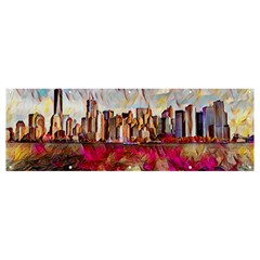 New York Skyline Manhattan City Banner And Sign 12  X 4 