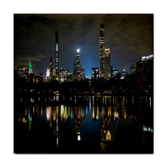 New York Night Central Park Skyscrapers Skyline Tile Coaster by Wegoenart