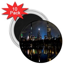 New York Night Central Park Skyscrapers Skyline 2 25  Magnets (10 Pack)  by Wegoenart