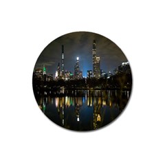 New York Night Central Park Skyscrapers Skyline Magnet 3  (round) by Wegoenart