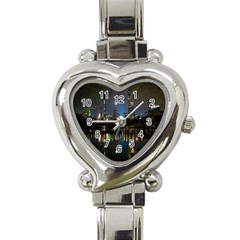 New York Night Central Park Skyscrapers Skyline Heart Italian Charm Watch by Wegoenart