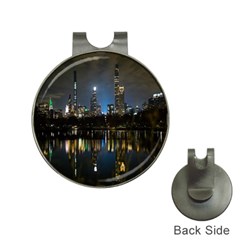 New York Night Central Park Skyscrapers Skyline Hat Clips With Golf Markers by Wegoenart