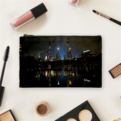 New York Night Central Park Skyscrapers Skyline Cosmetic Bag (medium) by Wegoenart