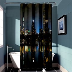 New York Night Central Park Skyscrapers Skyline Shower Curtain 36  X 72  (stall)  by Wegoenart