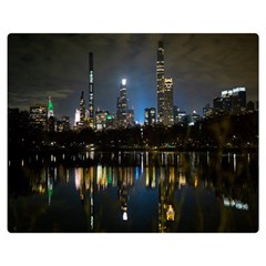 New York Night Central Park Skyscrapers Skyline Double Sided Flano Blanket (medium)  by Wegoenart