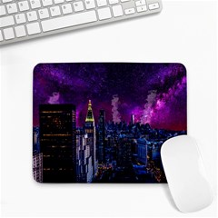 New York Manhattan Skyline Cityscape Downtown Small Mousepad by Wegoenart