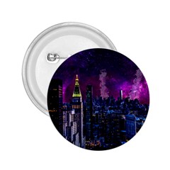 New York Manhattan Skyline Cityscape Downtown 2 25  Buttons by Wegoenart