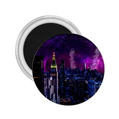 New York Manhattan Skyline Cityscape Downtown 2 25  Magnets by Wegoenart