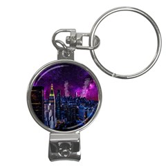 New York Manhattan Skyline Cityscape Downtown Nail Clippers Key Chain by Wegoenart