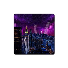 New York Manhattan Skyline Cityscape Downtown Square Magnet by Wegoenart