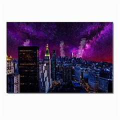 New York Manhattan Skyline Cityscape Downtown Postcard 4 x 6  (pkg Of 10) by Wegoenart