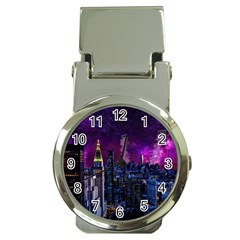 New York Manhattan Skyline Cityscape Downtown Money Clip Watches by Wegoenart