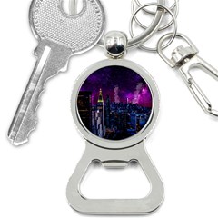 New York Manhattan Skyline Cityscape Downtown Bottle Opener Key Chain by Wegoenart