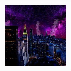 New York Manhattan Skyline Cityscape Downtown Medium Glasses Cloth (2 Sides) by Wegoenart