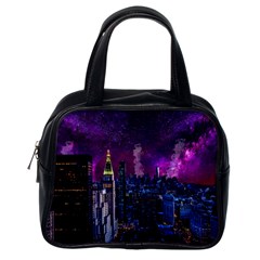 New York Manhattan Skyline Cityscape Downtown Classic Handbag (one Side) by Wegoenart