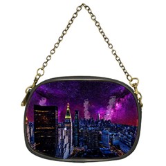 New York Manhattan Skyline Cityscape Downtown Chain Purse (one Side) by Wegoenart