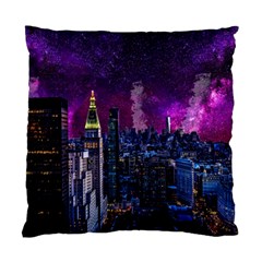 New York Manhattan Skyline Cityscape Downtown Standard Cushion Case (two Sides)