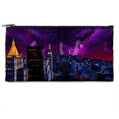 New York Manhattan Skyline Cityscape Downtown Pencil Case by Wegoenart